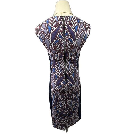 Anthropologie HD in Paris Blue Cleo Jacquard Sheath Knit Panel Dress Sz Small - Picture 5 of 14